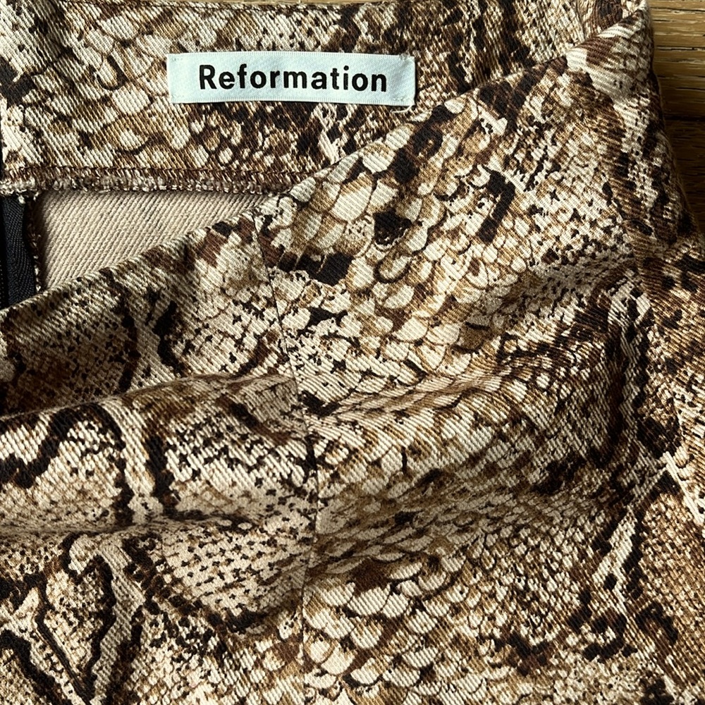 Reformation Jaimie Snake Print Mini Skirt - Picture 5 of 7